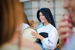 Woman with tamborine