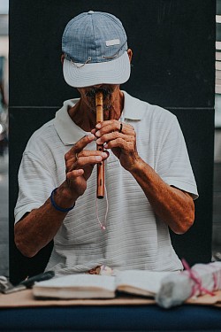 Man playing flute